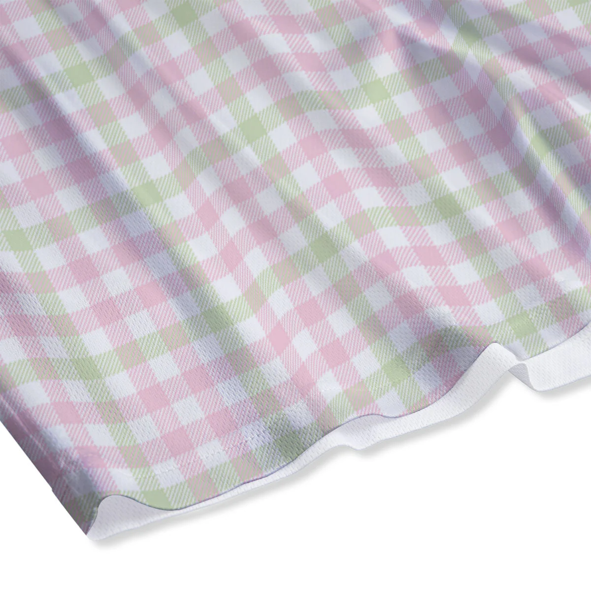 Buffalo Plaid Pink And Green Print Mesh Shorts - Image 4