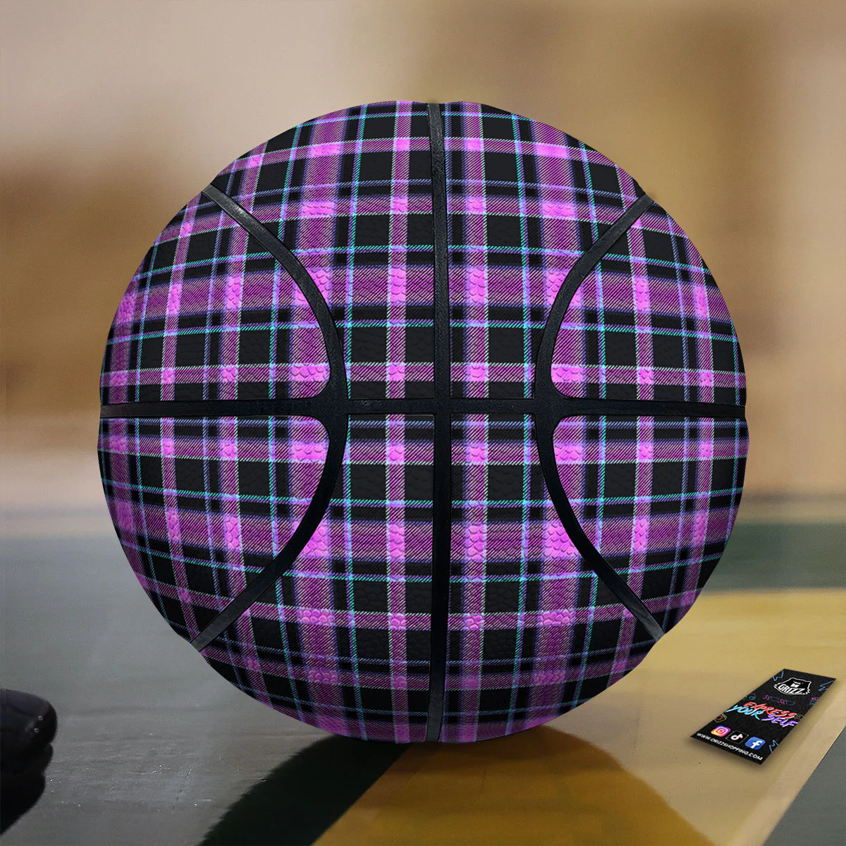 Buffalo Plaid Purple Print Pattern Basketball