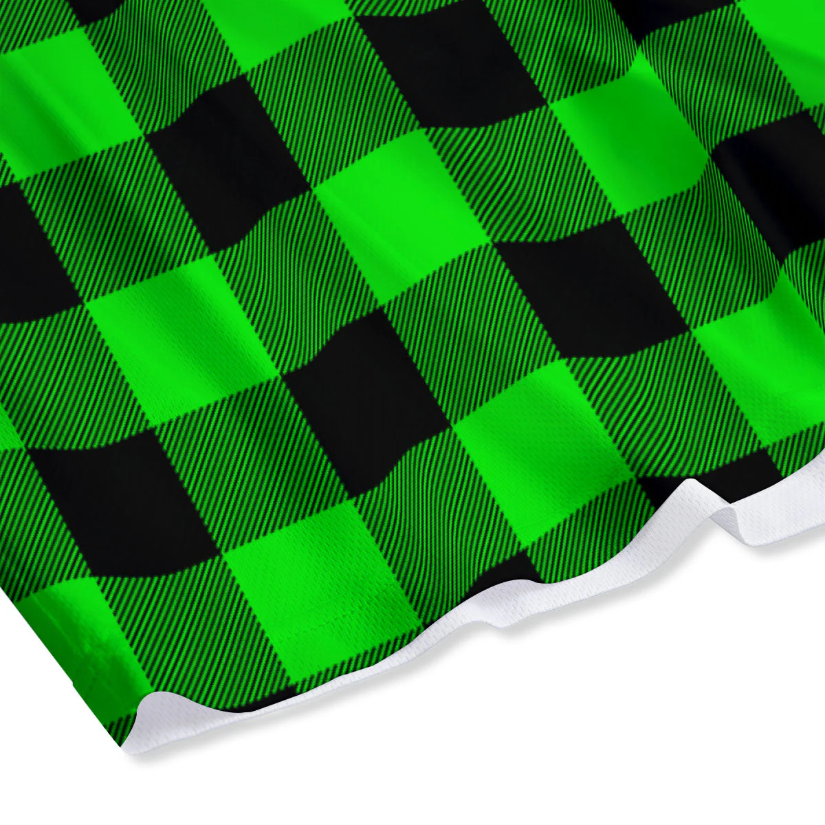 Buffalo Plaid UFO Green Print Pattern Mesh Shorts - Image 4