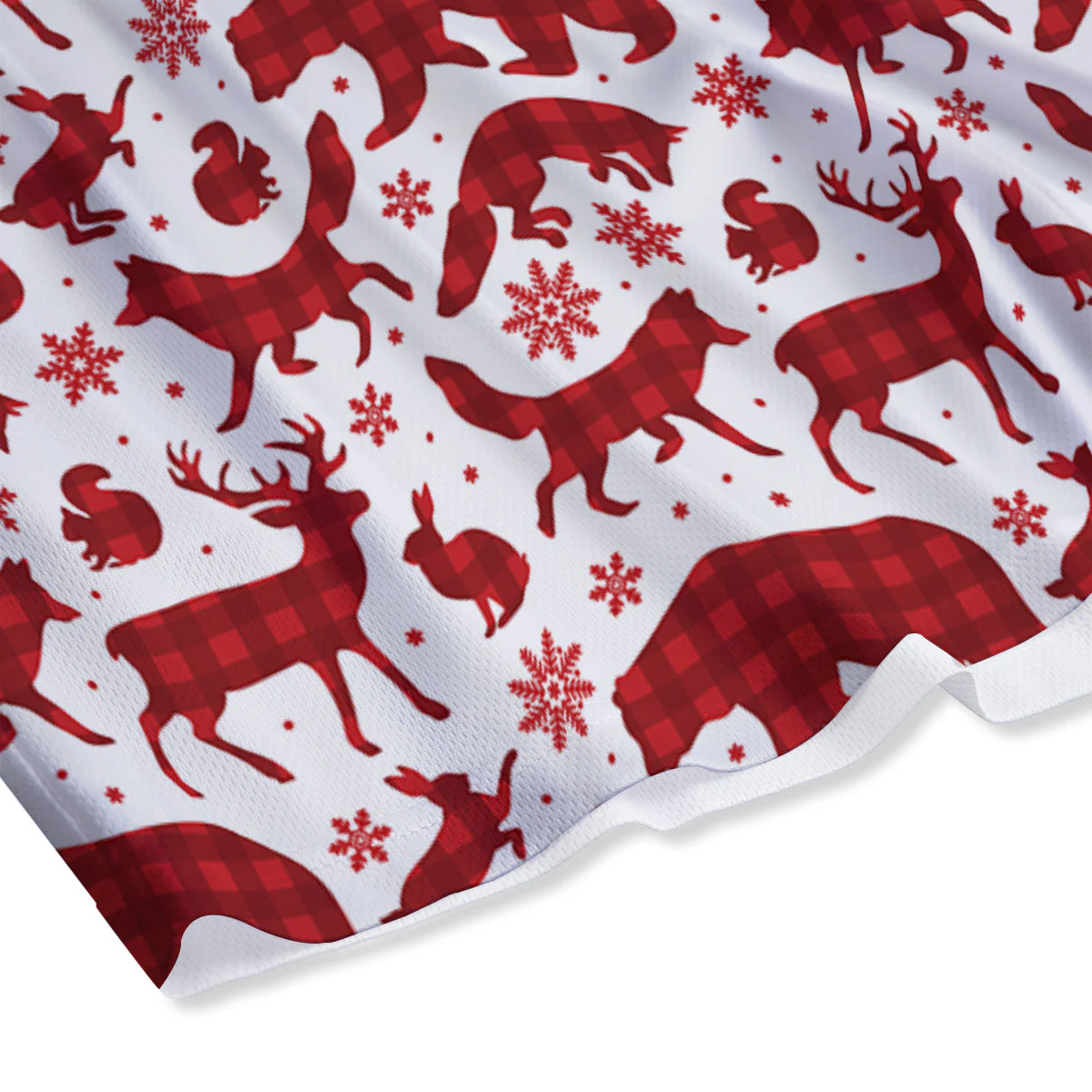 Buffalo Plaid Winter Forest Animal Print Pattern Mesh Shorts - Image 4