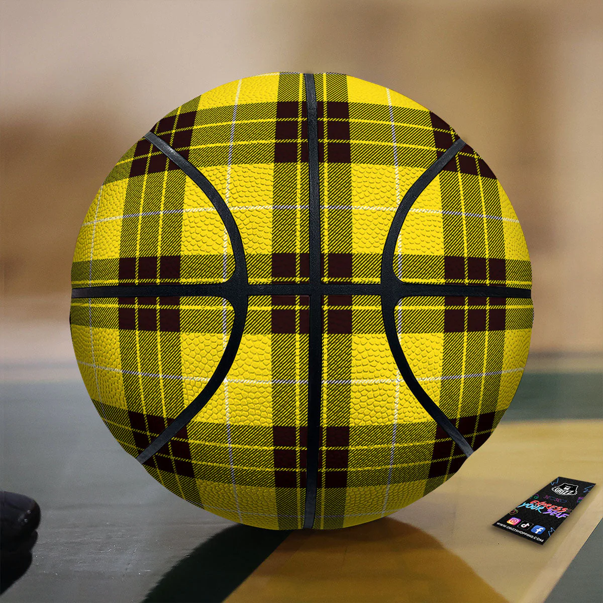 Buffalo Plaid Yellow Print Pattern Basketball