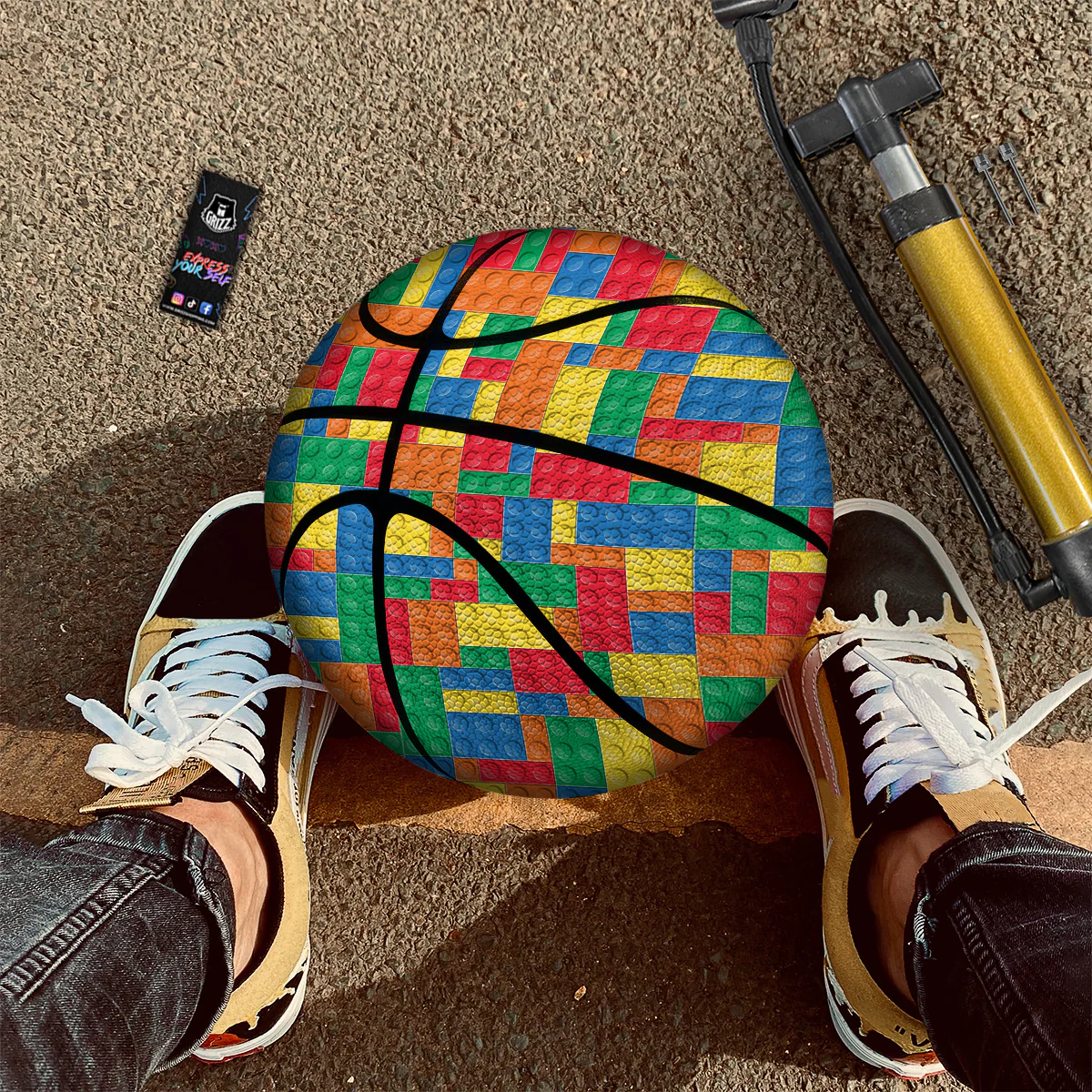 Building Blocks Colorful Plastic Print Basketball - Image 2