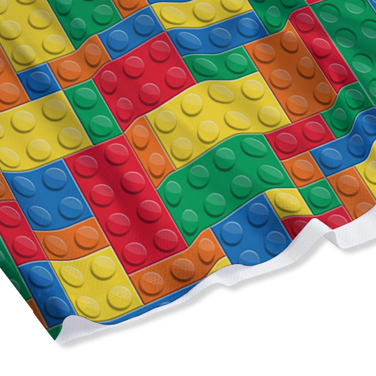 Building Blocks Colorful Plastic Print Mesh Shorts - Image 4