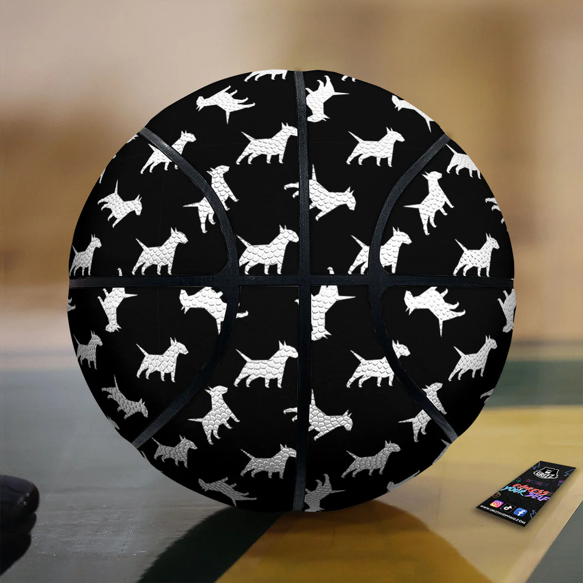 Bull Terrier Black Print Pattern Basketball