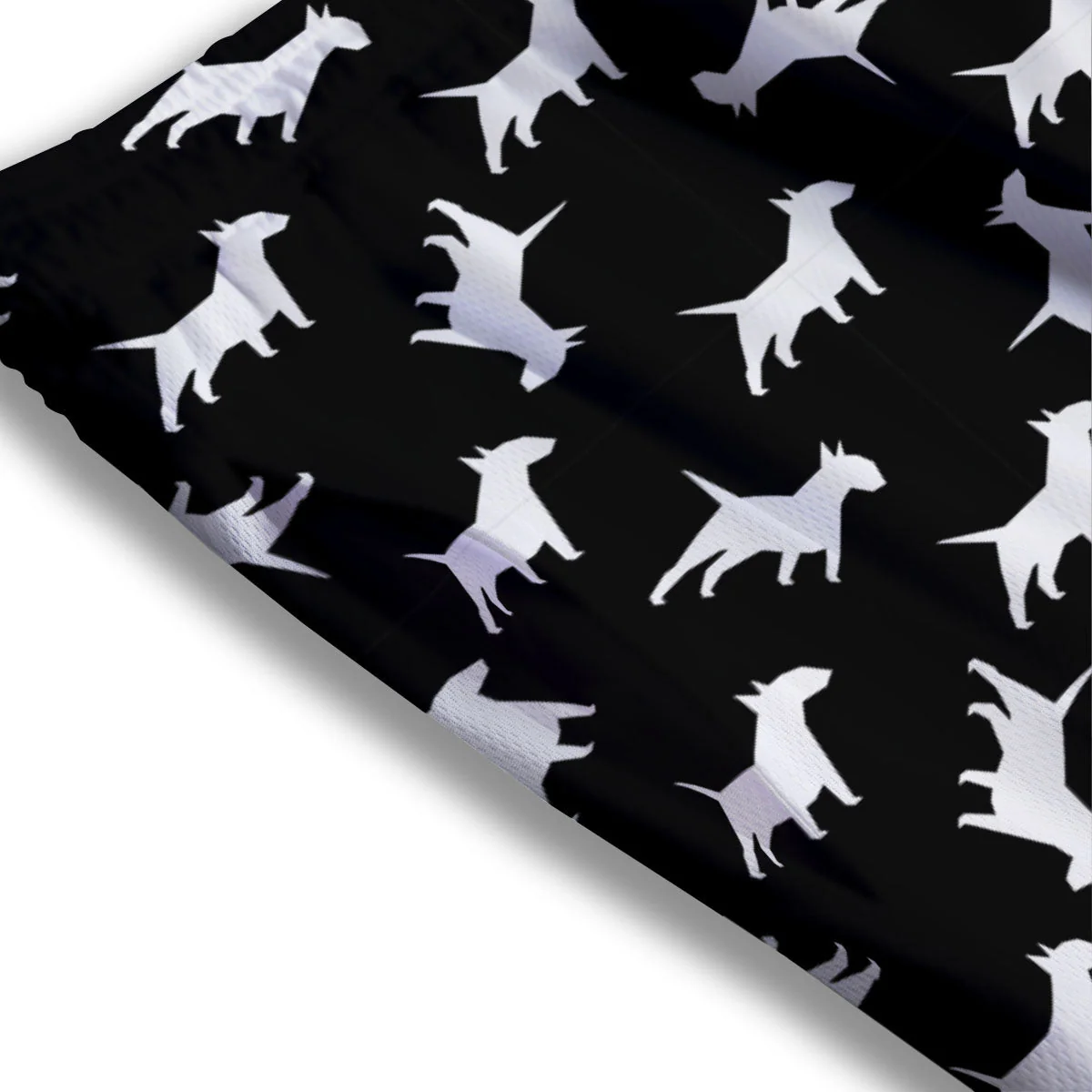 Bull Terrier Black Print Pattern Mesh Shorts - Image 3