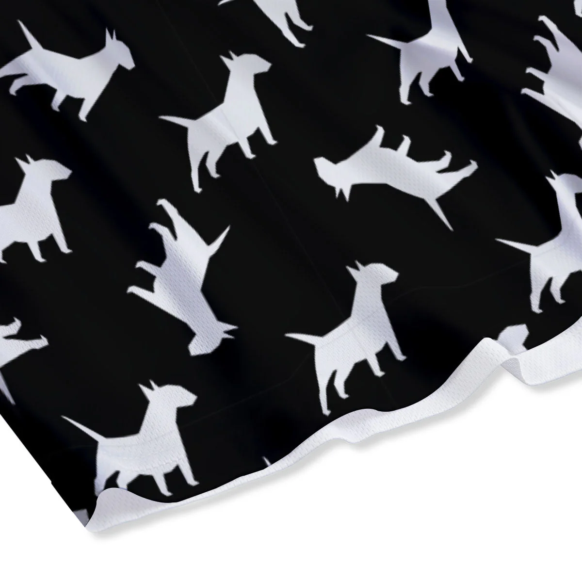 Bull Terrier Black Print Pattern Mesh Shorts - Image 4