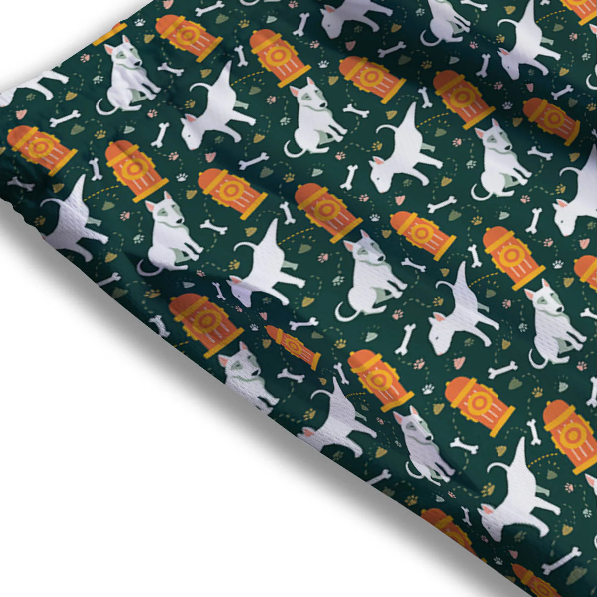 Bull Terrier Cartoon Print Pattern Mesh Shorts - Image 3