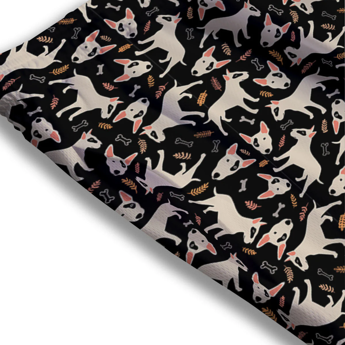 Bull Terrier Doodle Print Pattern Mesh Shorts - Image 3