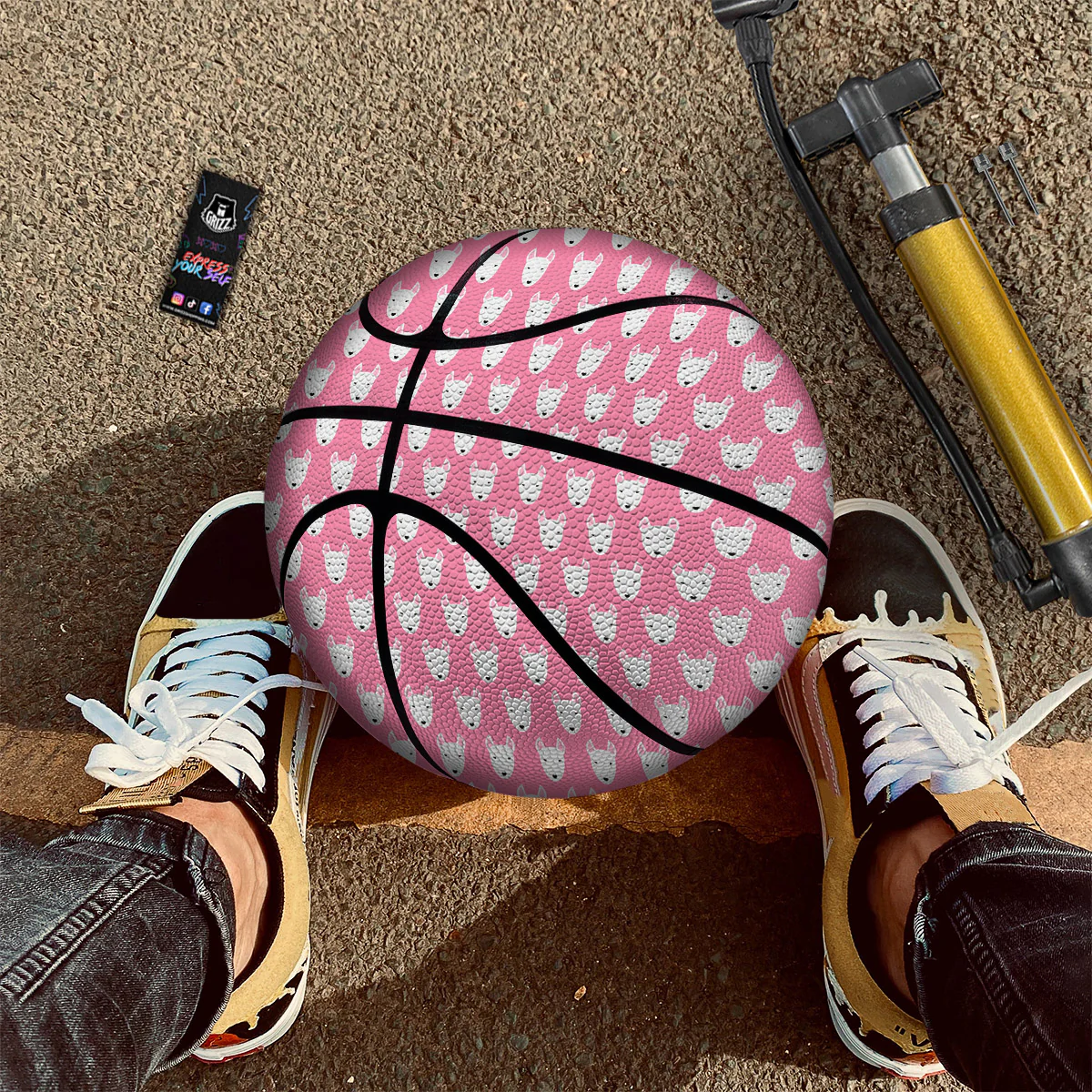 Bull Terrier Faces Cute Print Pattern Basketball - Image 2