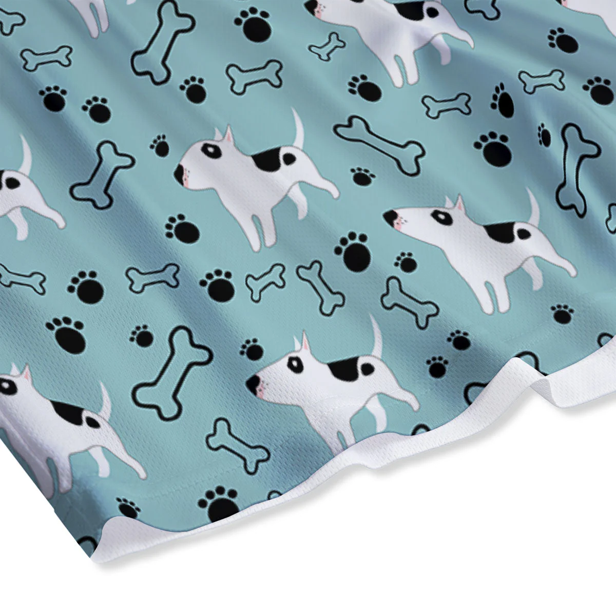 Bull Terrier Laurel Green Print Pattern Mesh Shorts - Image 4