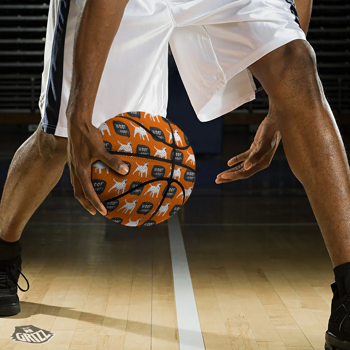 Bull Terrier Orange Print Pattern Basketball - Image 3