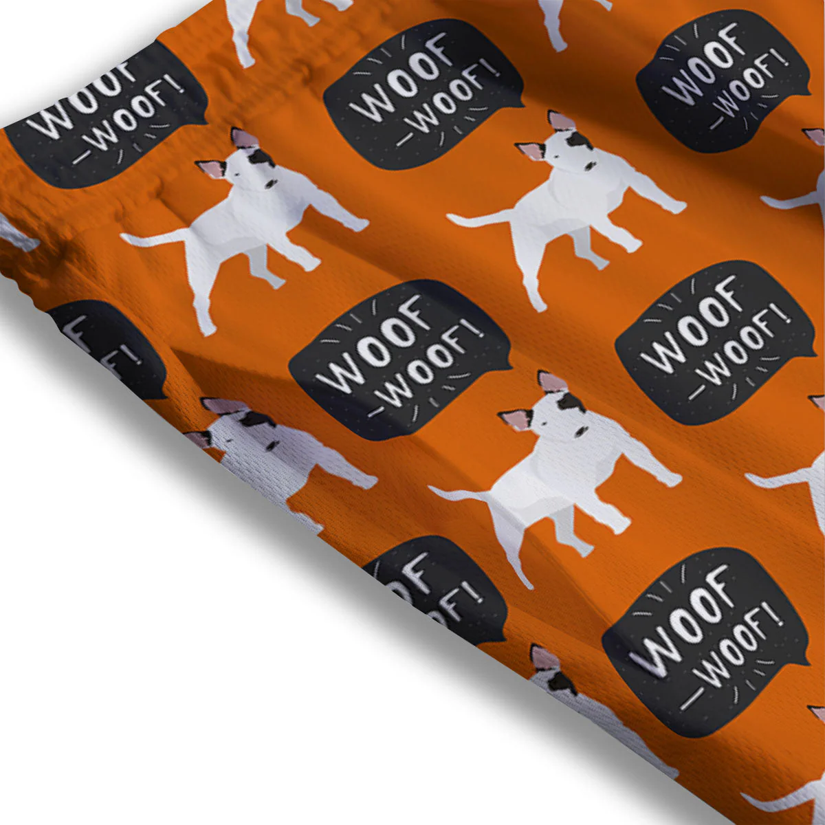 Bull Terrier Orange Print Pattern Mesh Shorts - Image 3