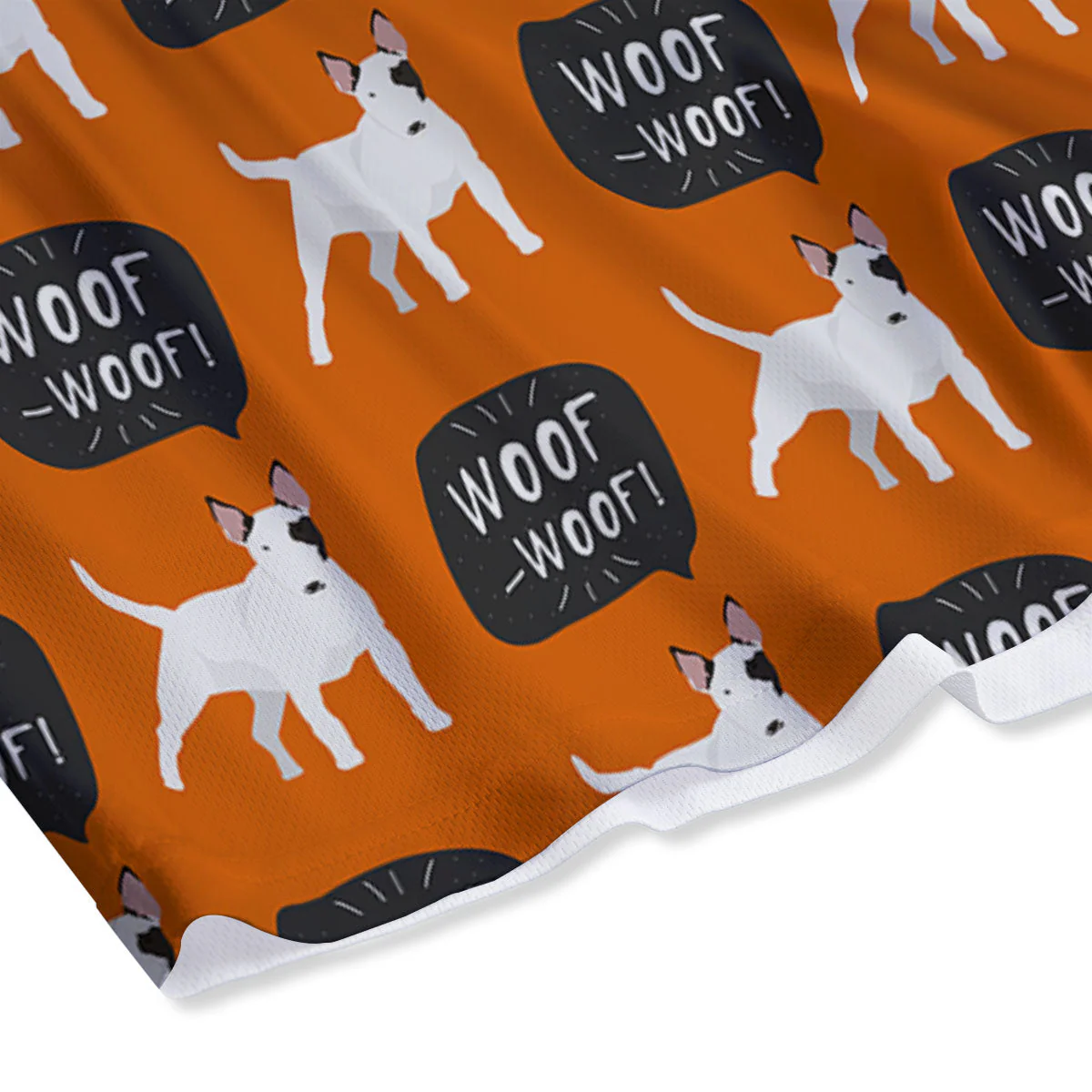 Bull Terrier Orange Print Pattern Mesh Shorts - Image 4
