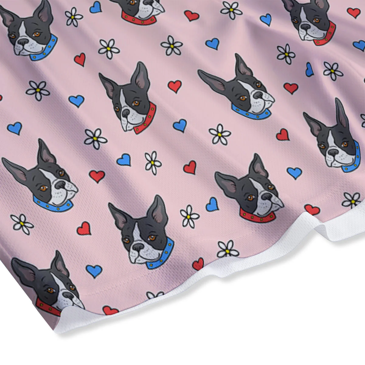 Bull Terrier Pink Print Pattern Mesh Shorts - Image 4
