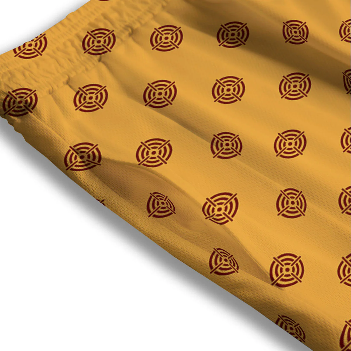 Bullseye Target Orange Print Pattern Mesh Shorts - Image 3