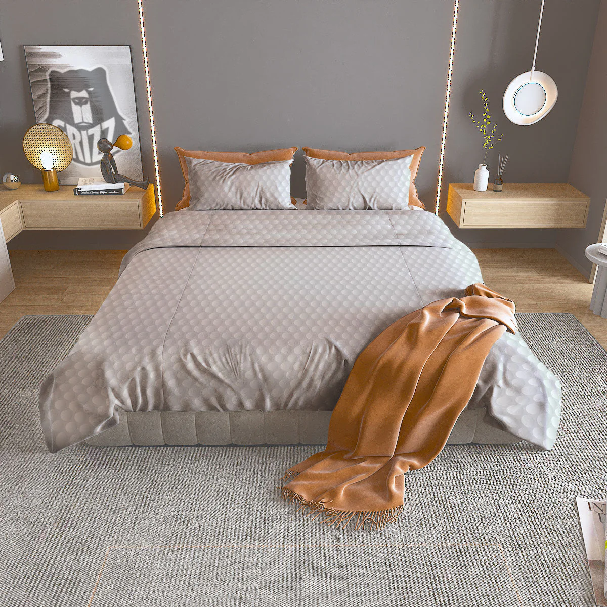 Bumps Texture Print Duvet Cover Bedding Set