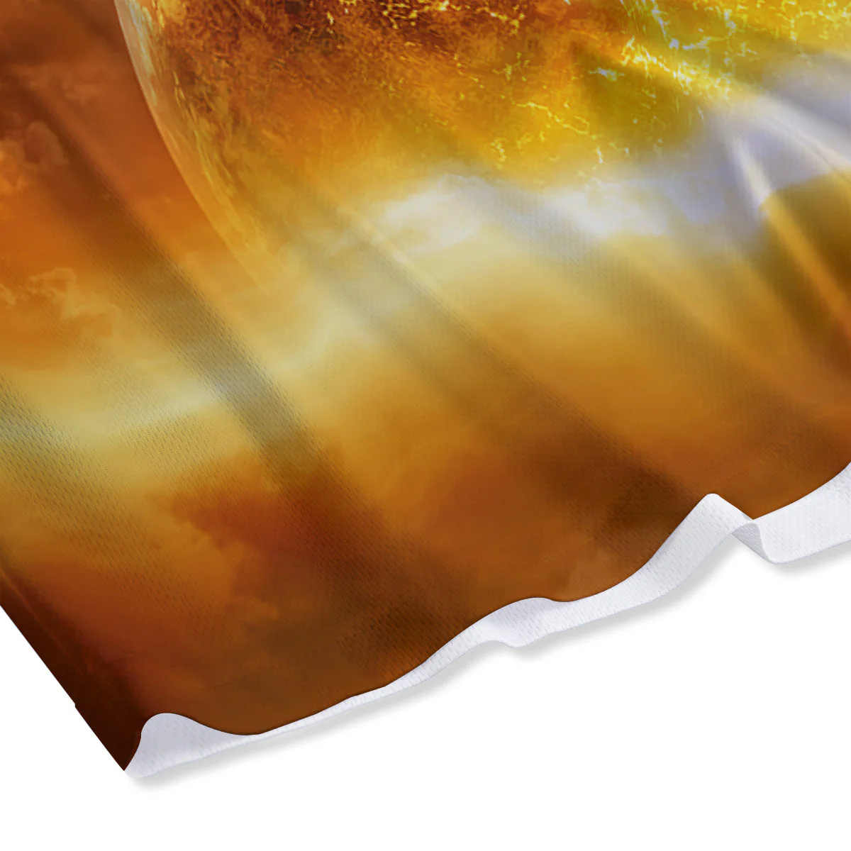 Burning Apocalyptic Planet Earth Print Mesh Shorts - Image 4