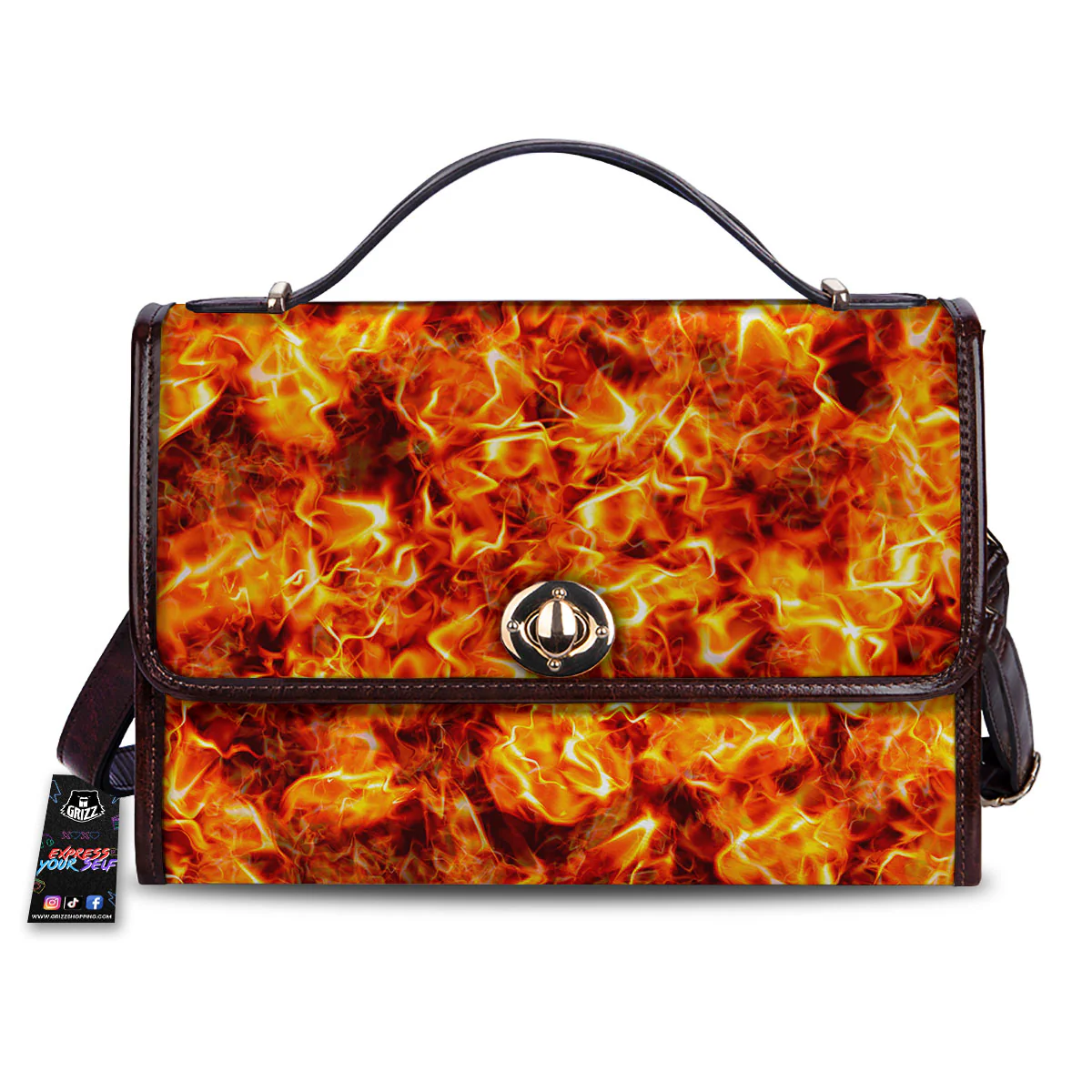 Burning Lava Print Women's Satchel Bag