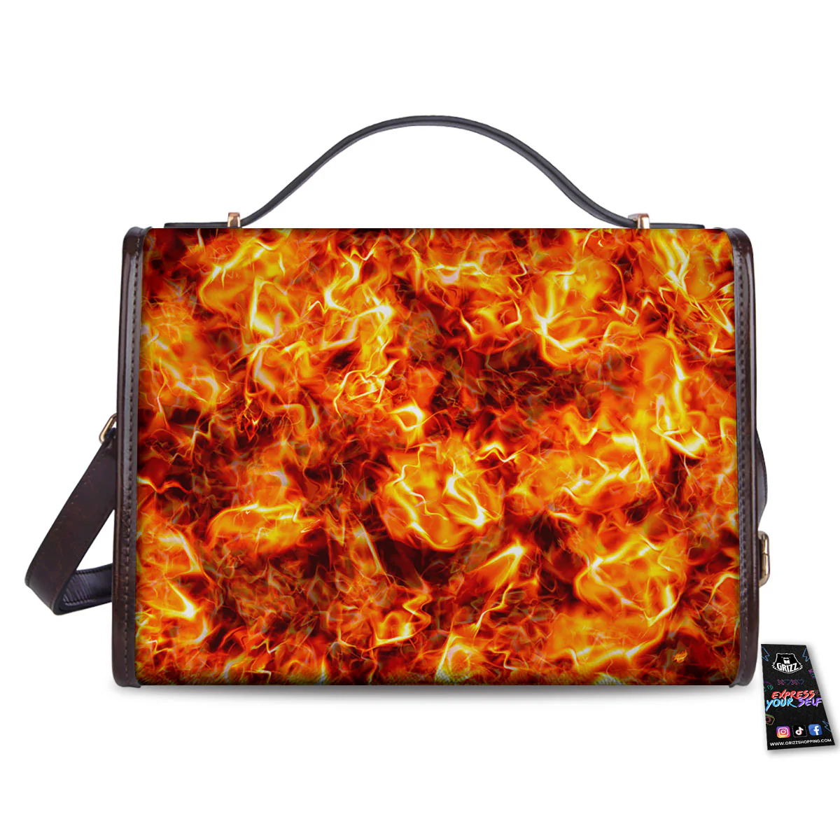 Burning Lava Print Women's Satchel Bag - Image 2