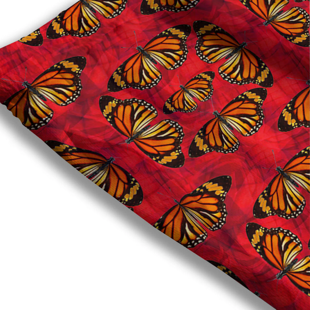 Butterflies Monarch Orange Print Pattern Mesh Shorts - Image 3