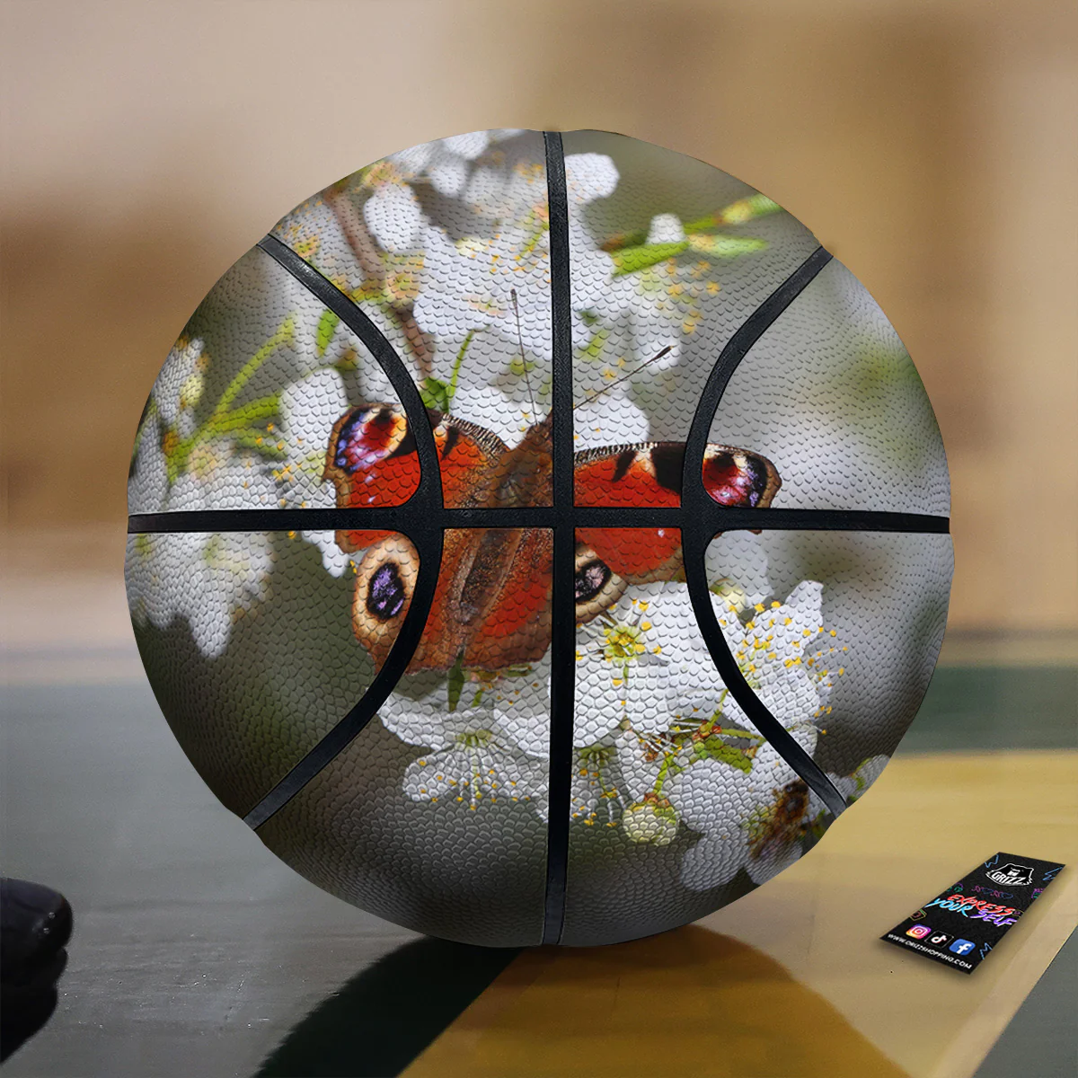 Butterfly Blossom Flower Print Basketball