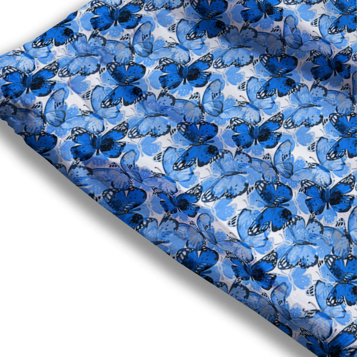 Butterfly Blue Spring Print Pattern Mesh Shorts - Image 3