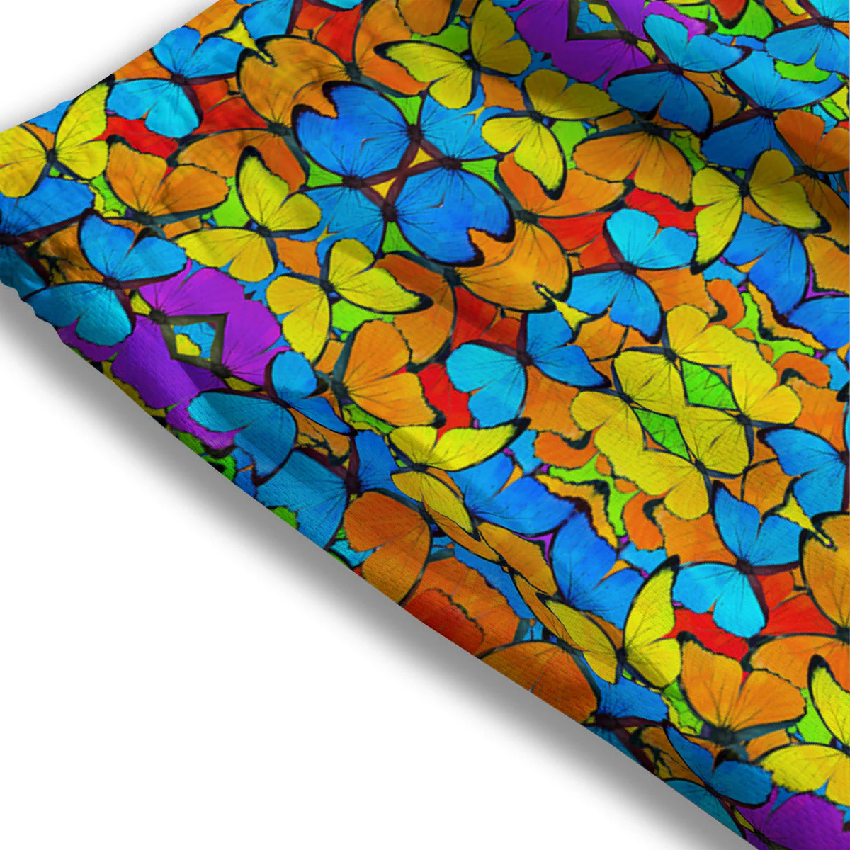 Butterfly Colorful Print Pattern Mesh Shorts - Image 3