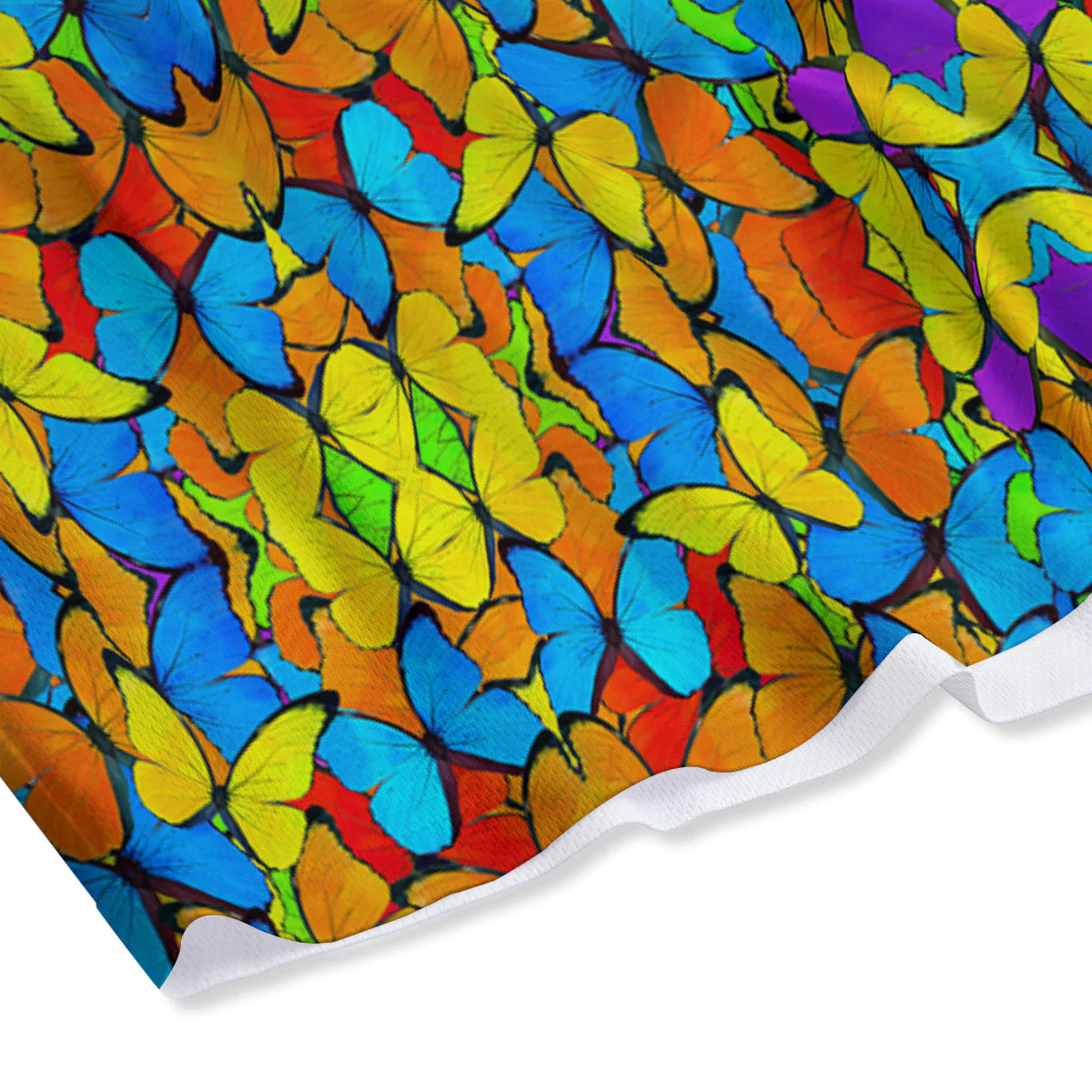 Butterfly Colorful Print Pattern Mesh Shorts - Image 4