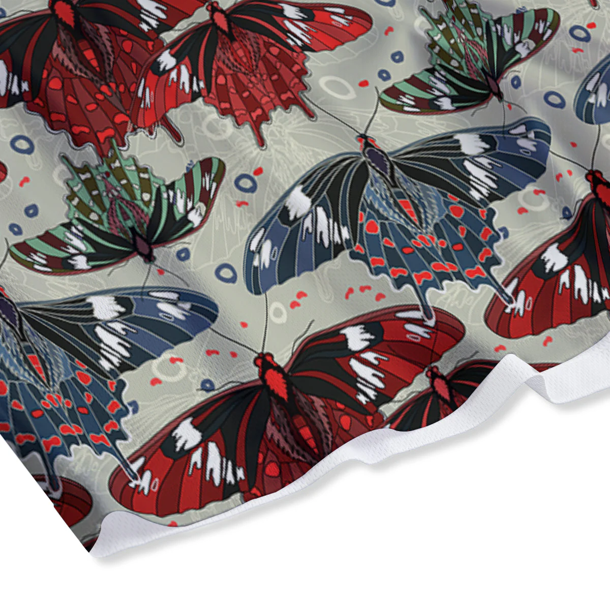 Butterfly Exotic Print Pattern Mesh Shorts - Image 4