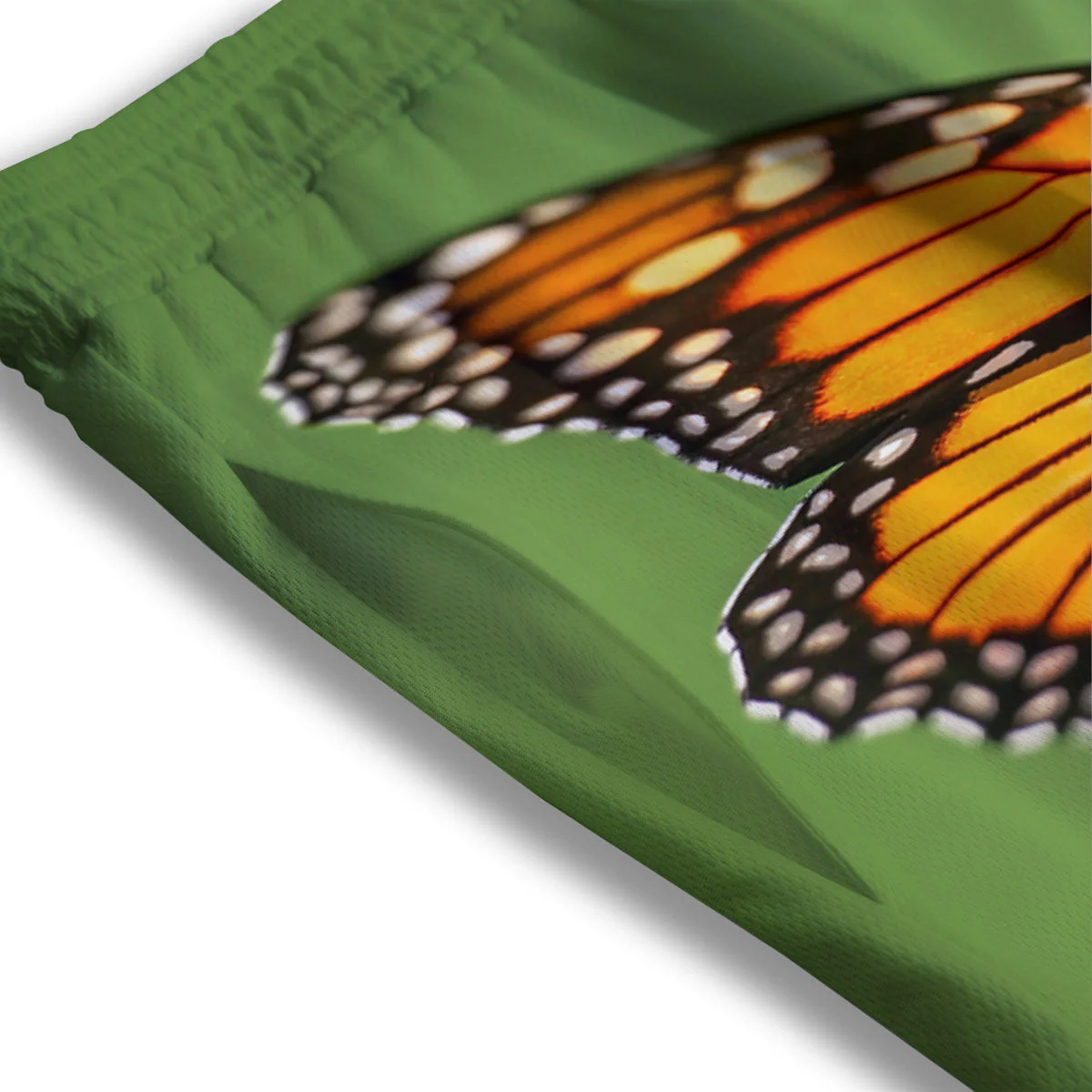 Butterfly Monarch Orange Print Mesh Shorts - Image 3