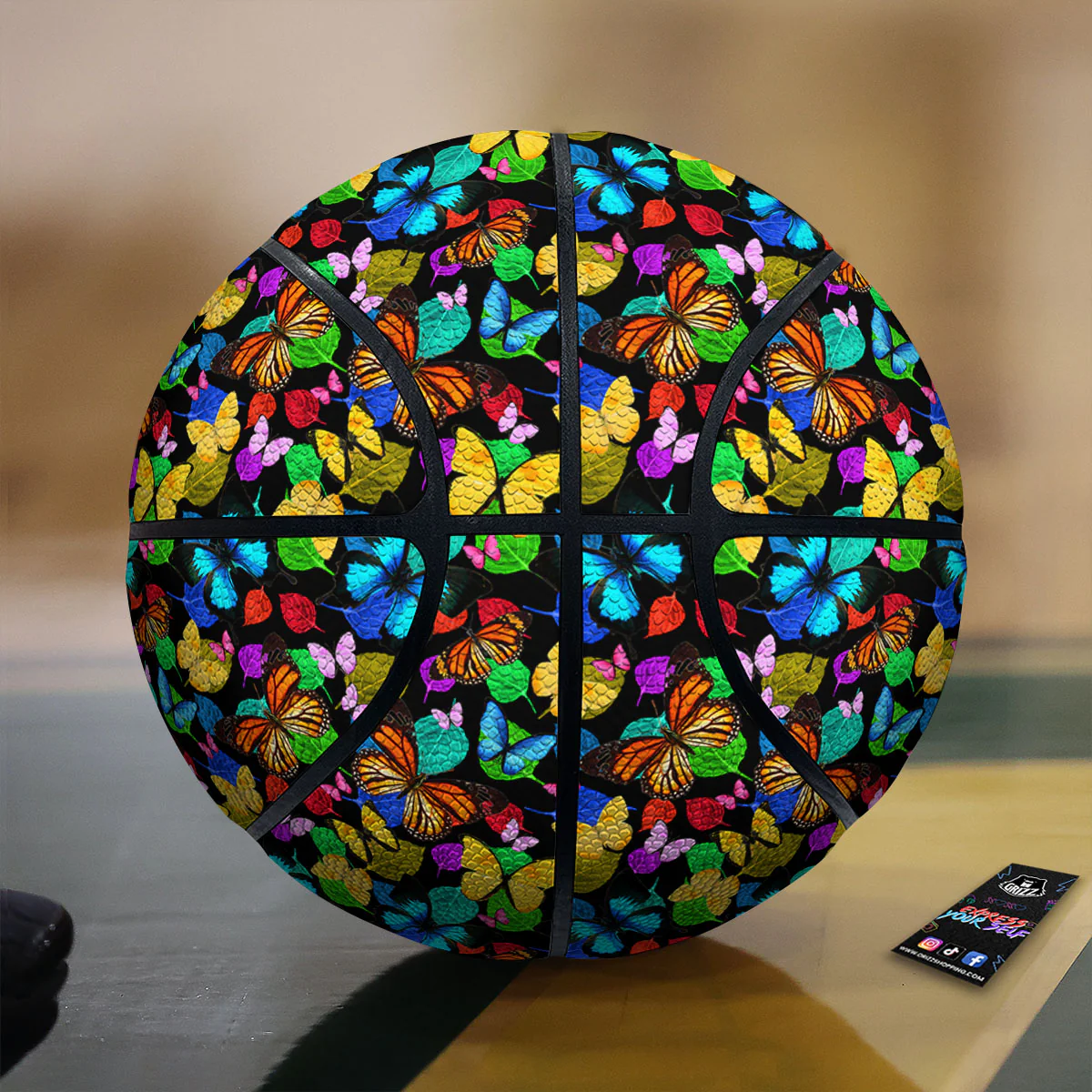 Butterfly Rainbow Print Pattern Basketball