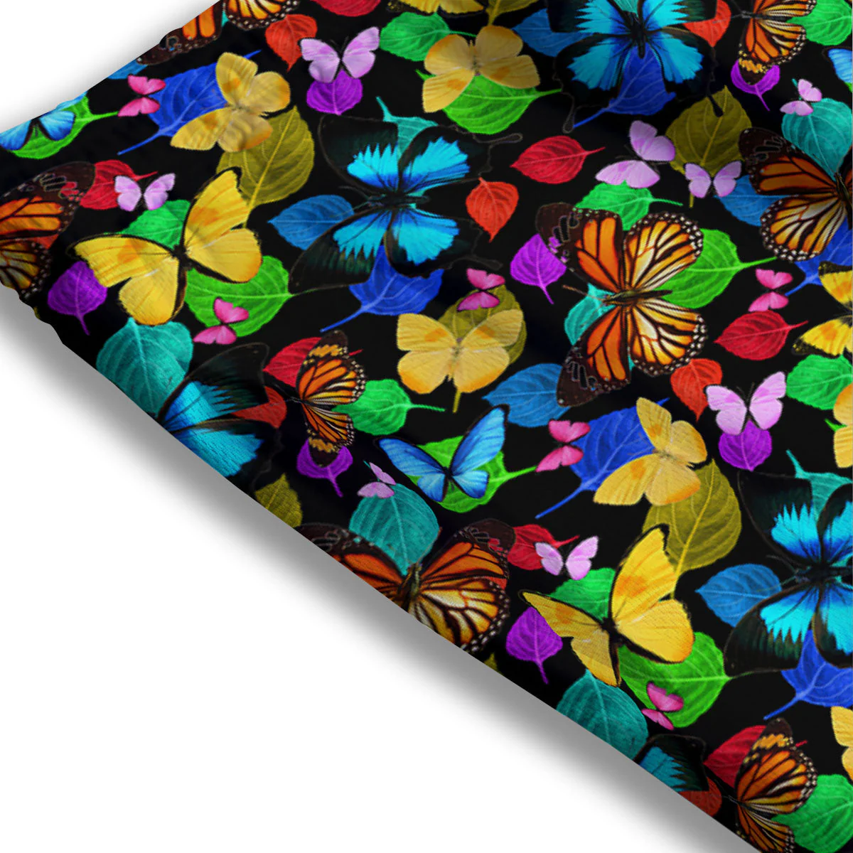 Butterfly Rainbow Print Pattern Mesh Shorts - Image 3