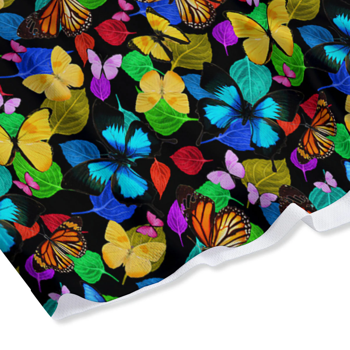 Butterfly Rainbow Print Pattern Mesh Shorts - Image 4
