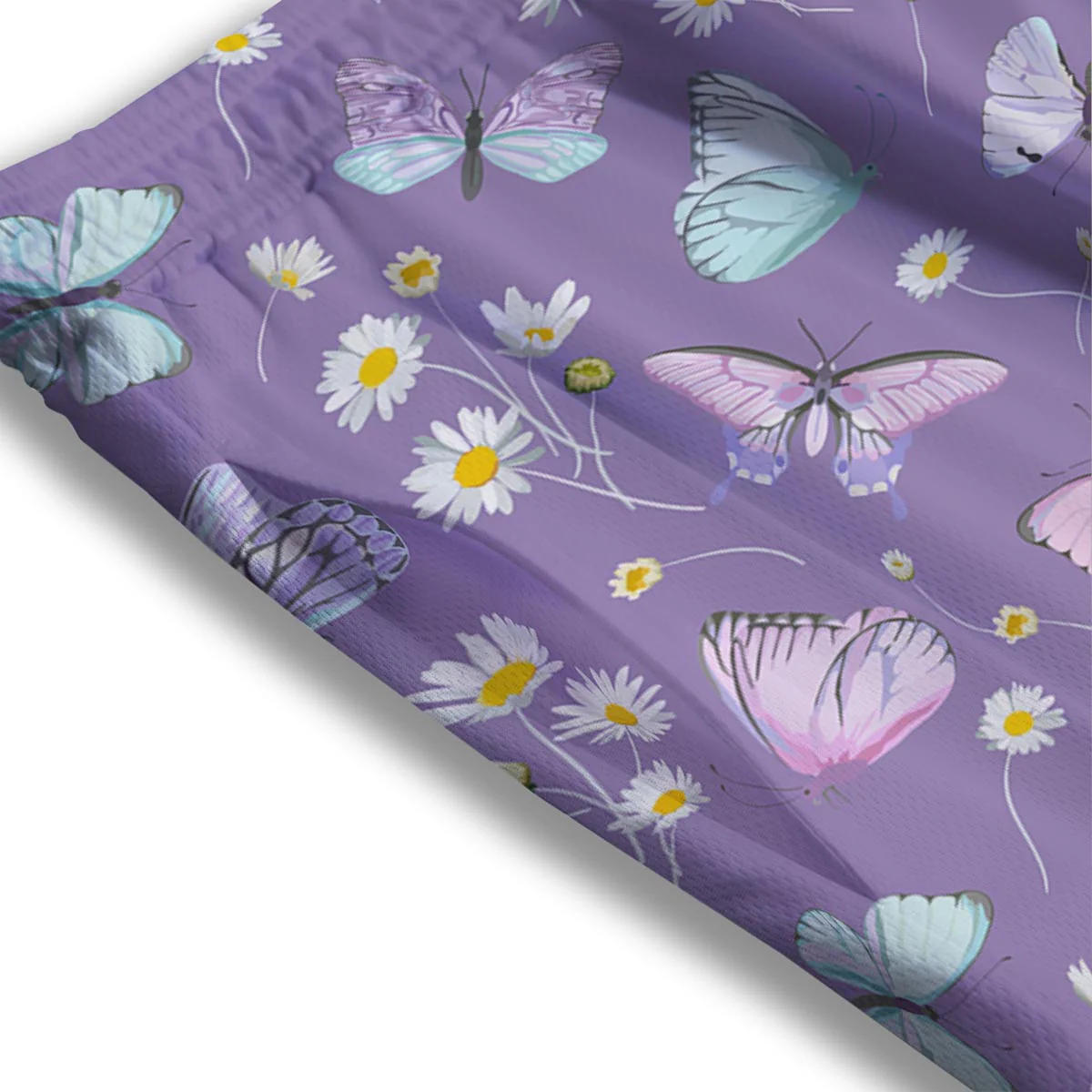 Butterfly Spring Print Pattern Mesh Shorts - Image 3