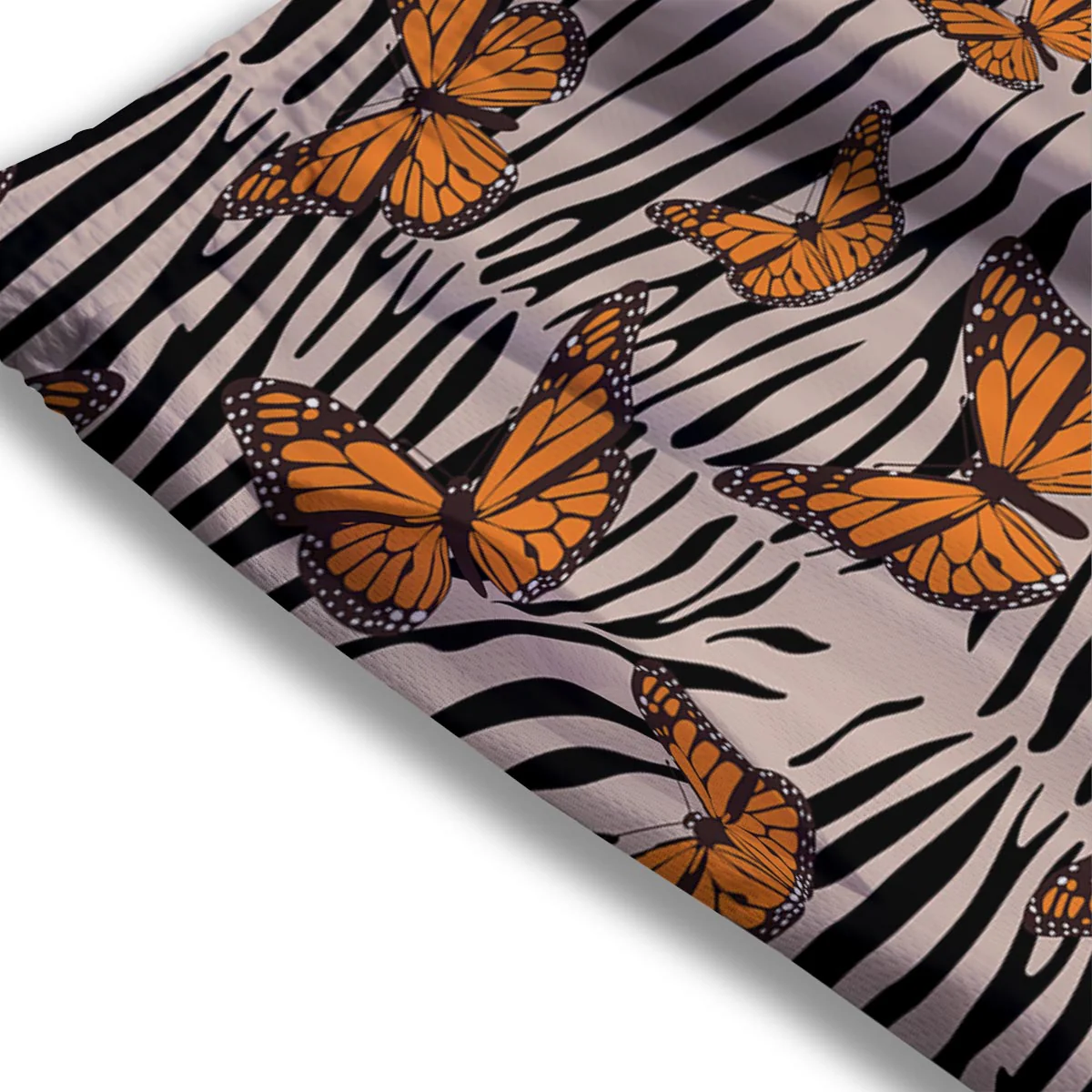 Butterfly Tiger Monarch Print Pattern Mesh Shorts - Image 3