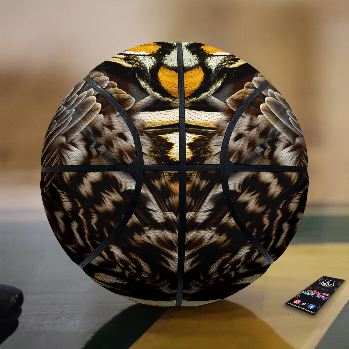 Butterfly Wing Skin Dark And Orange Print Basketball