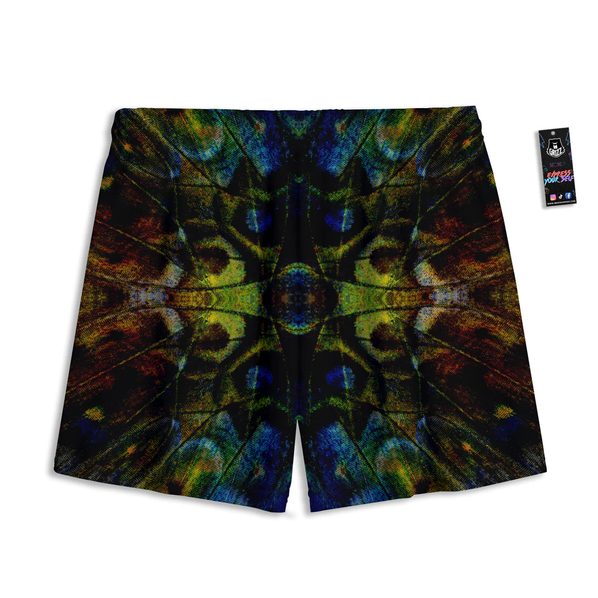 Butterfly Wing Skin Dark Print Mesh Shorts - Image 2