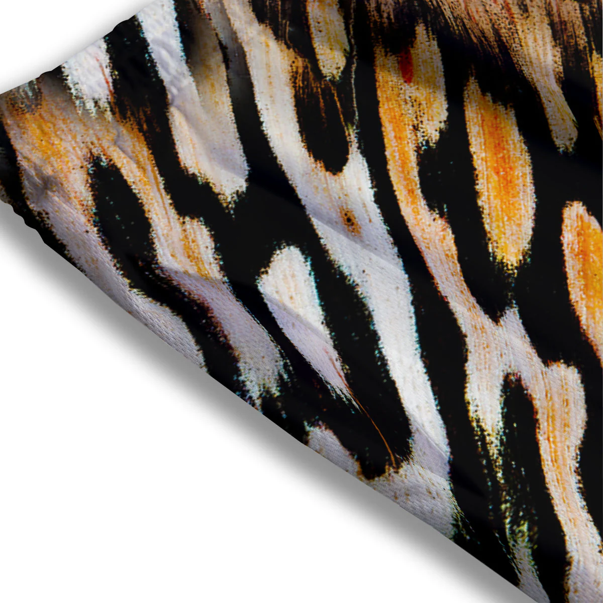 Butterfly Wing Skin White Orange Tiger Print Mesh Shorts - Image 3