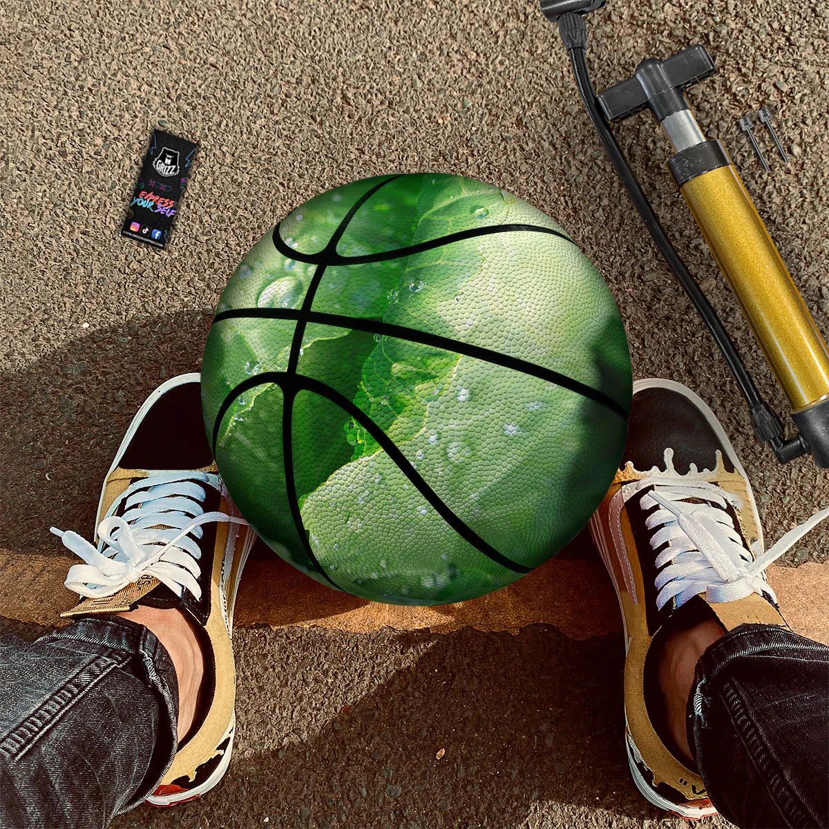 Cabbage Fresh Leaf Print Basketball - Image 2