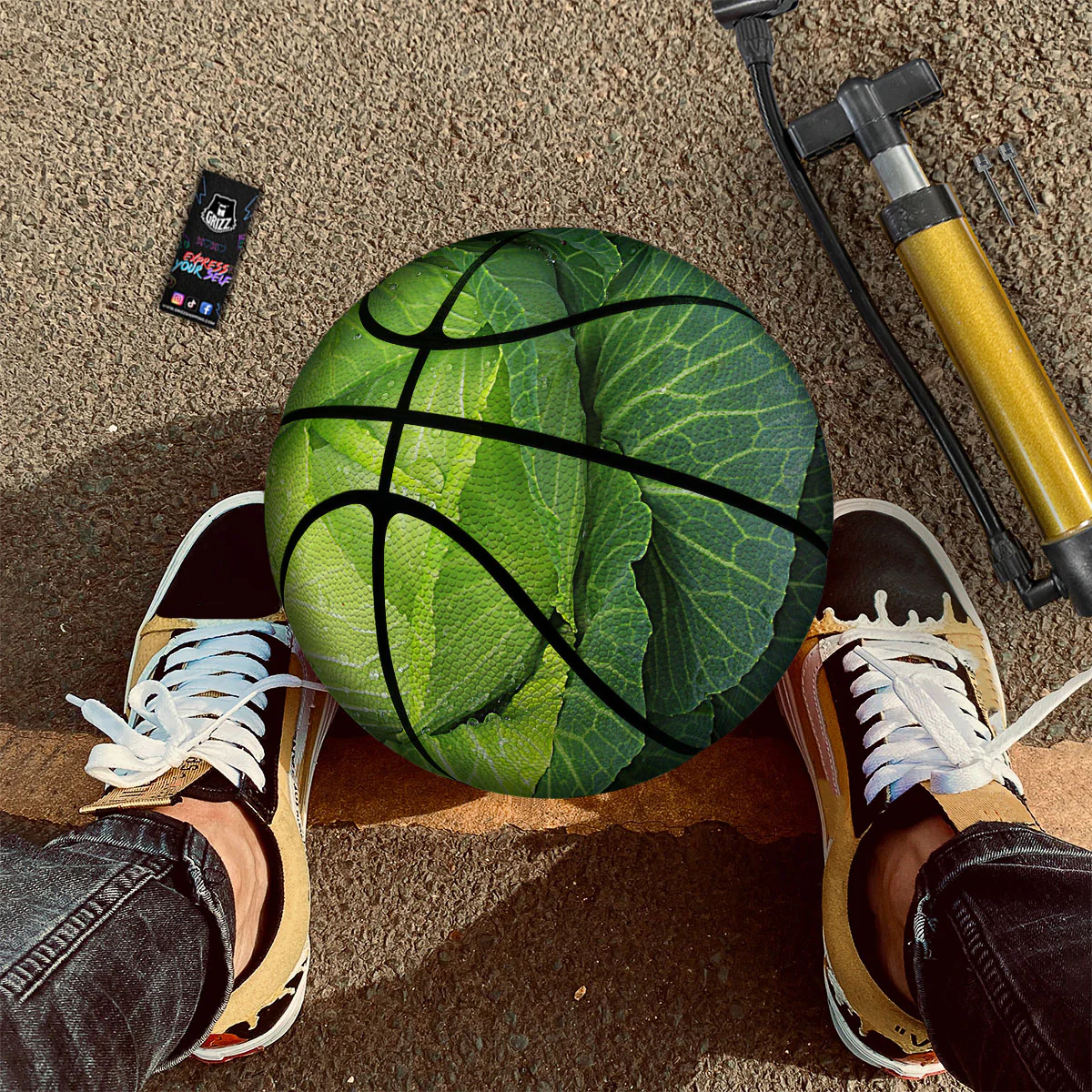 Cabbage Green Print Basketball - Image 2