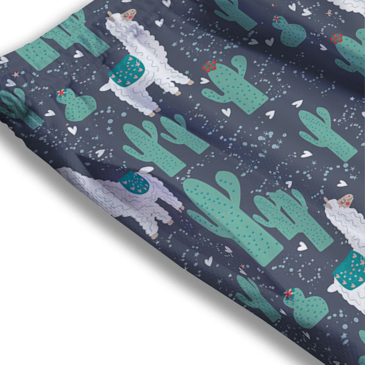 Cactus And Happy Llama Print Pattern Mesh Shorts - Image 3