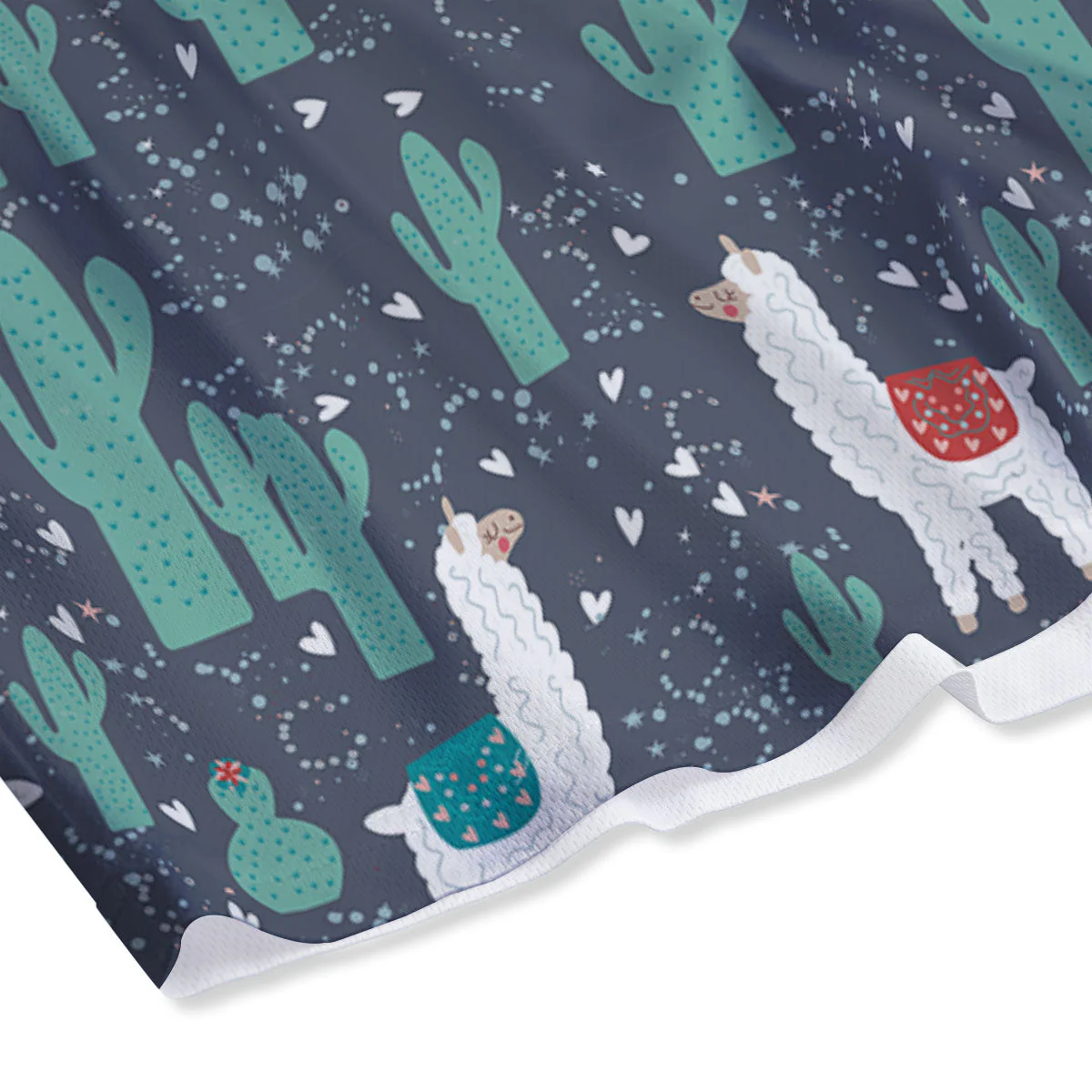 Cactus And Happy Llama Print Pattern Mesh Shorts - Image 4