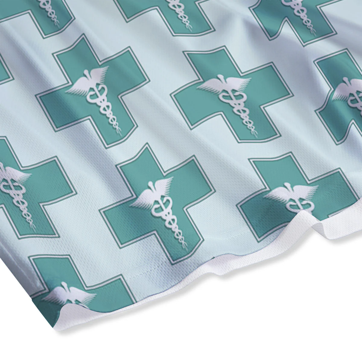 Caduceus Print Pattern Mesh Shorts - Image 4