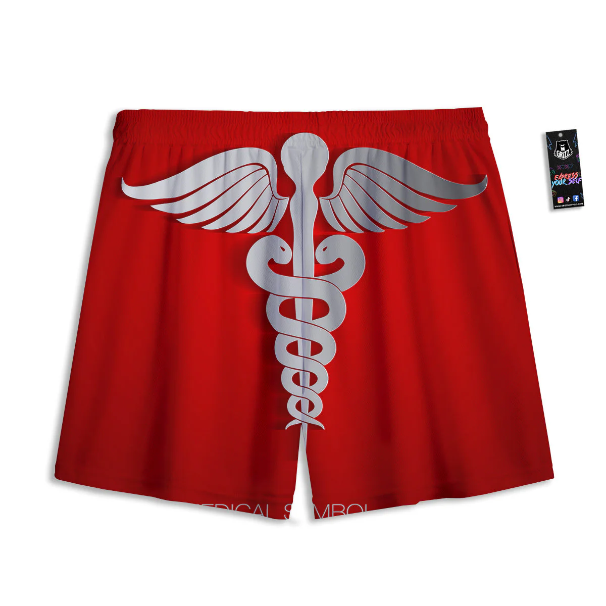 Caduceus Symbol Of Medicine Print Mesh Shorts - Image 2
