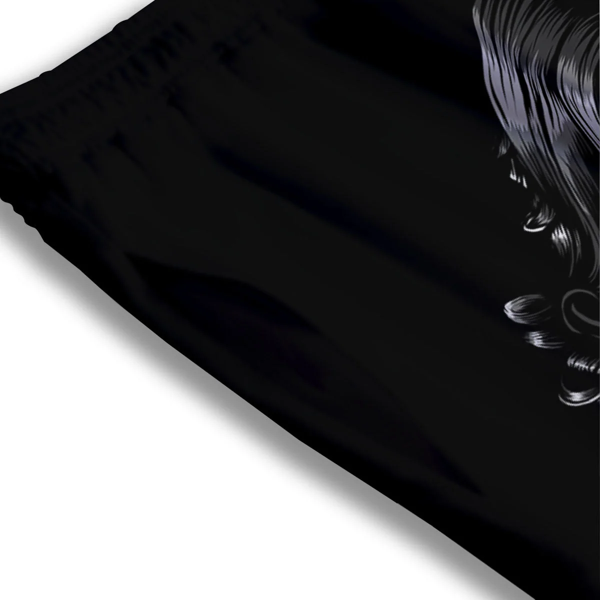 Calavera Girl White And Black Print Mesh Shorts - Image 3