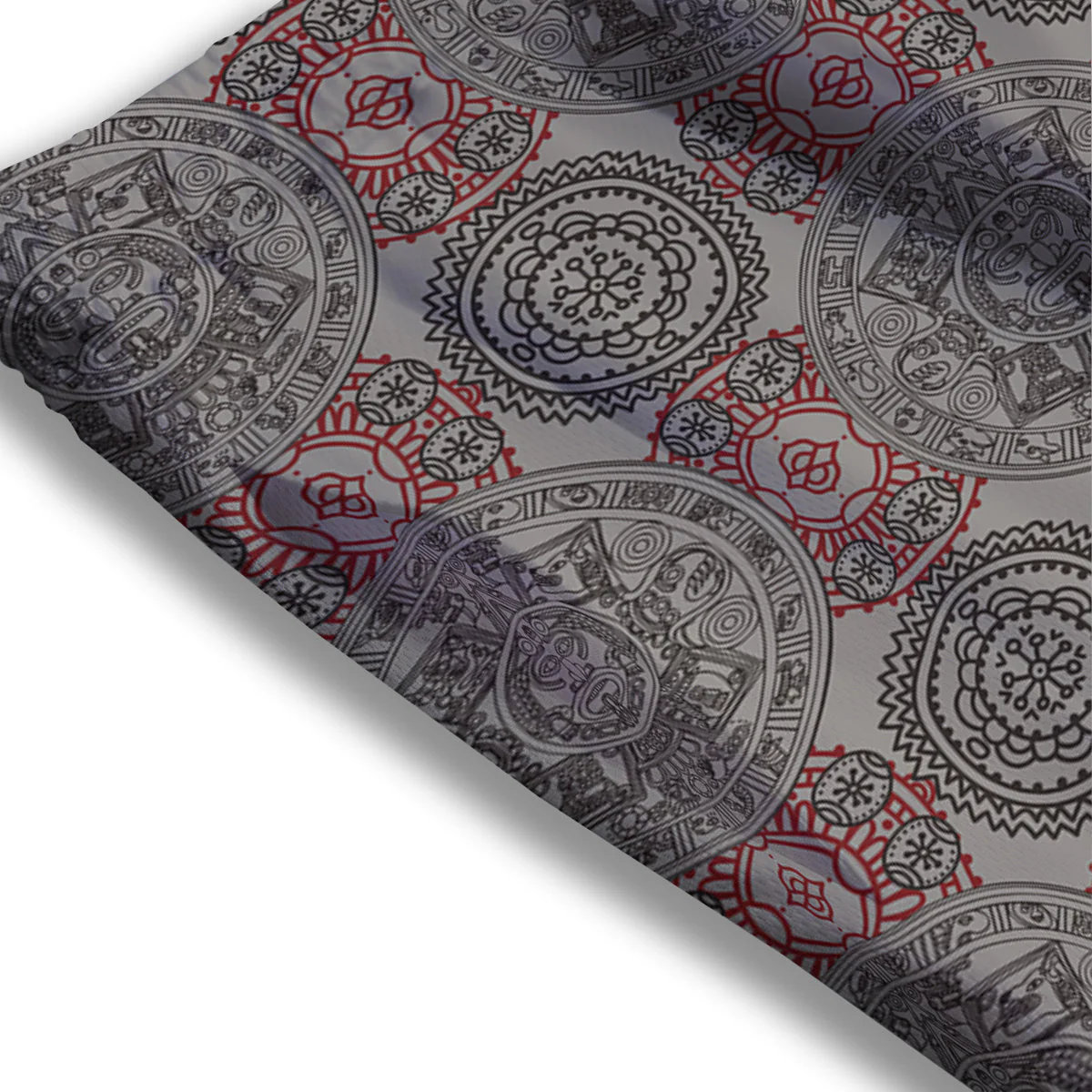 Calendar Aztec Doodle Print Pattern Mesh Shorts - Image 3