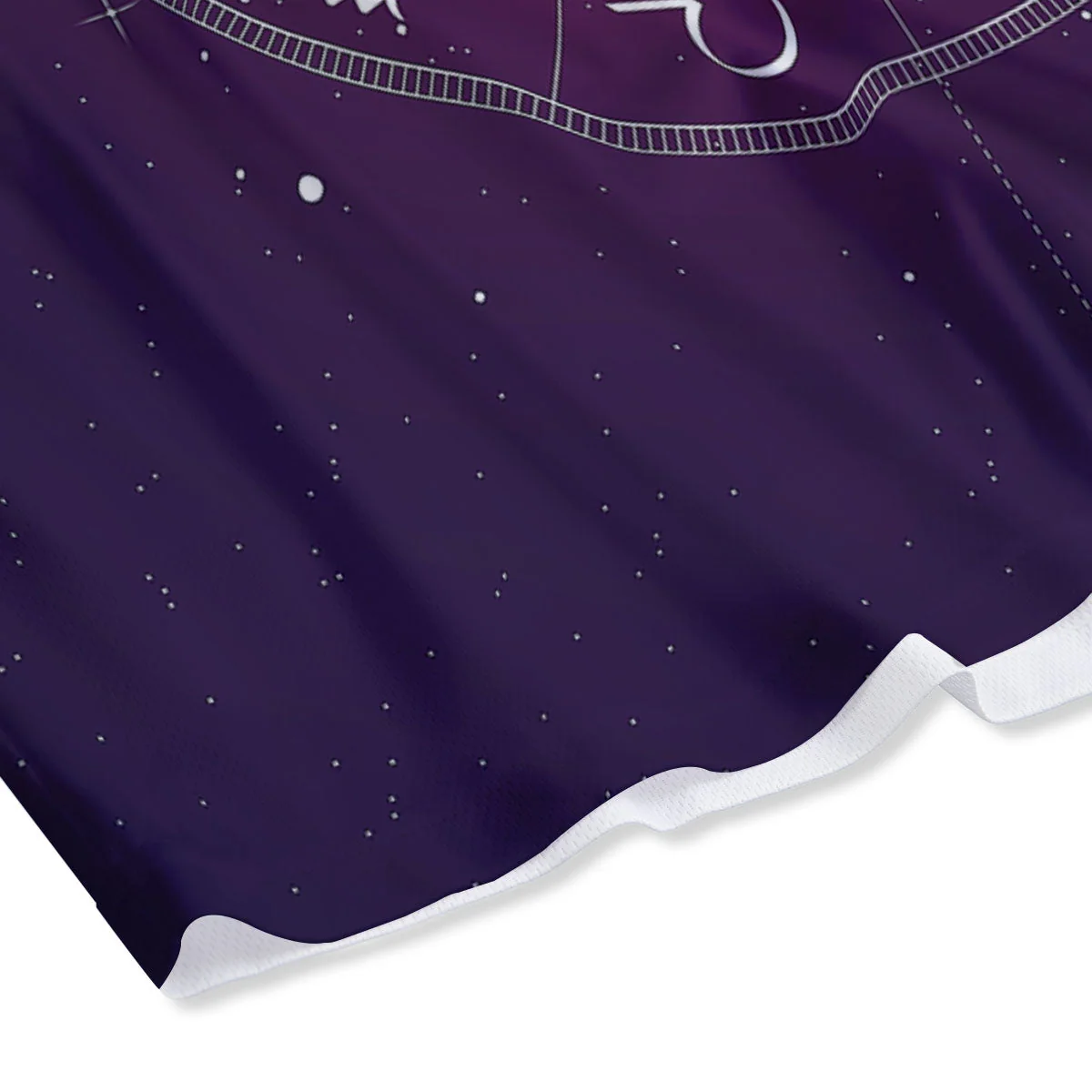 Calendar Geometric Zodiac Print Mesh Shorts - Image 4