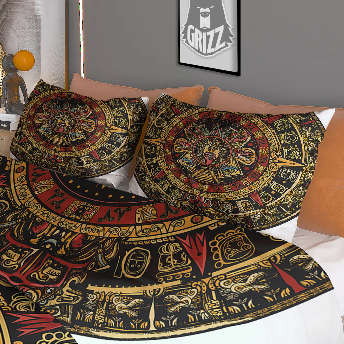 Calendar Mayan Print Duvet Cover Bedding Set - Image 3