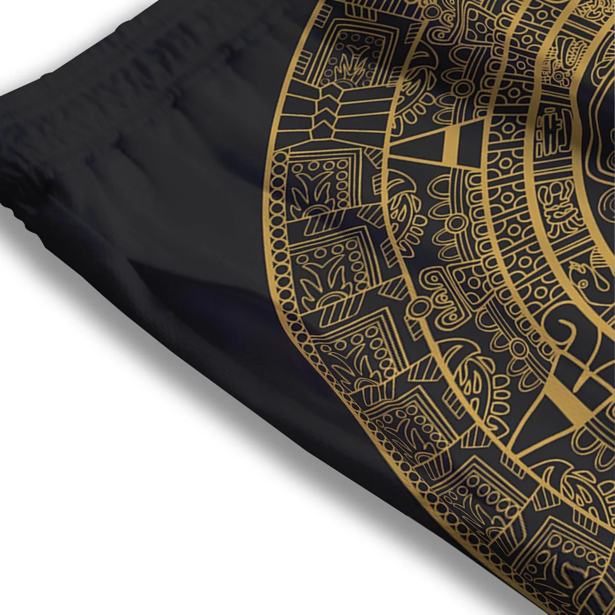 Calendar Tribal Maya Print Mesh Shorts - Image 3