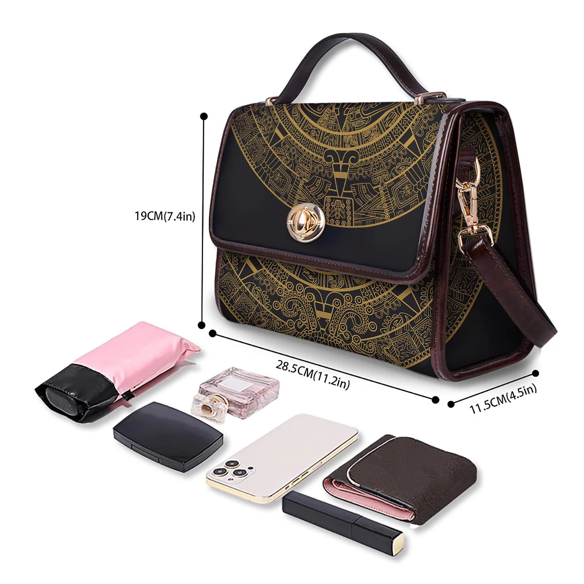 Calendar Tribal Maya Print Women's Satchel Bag - Image 4
